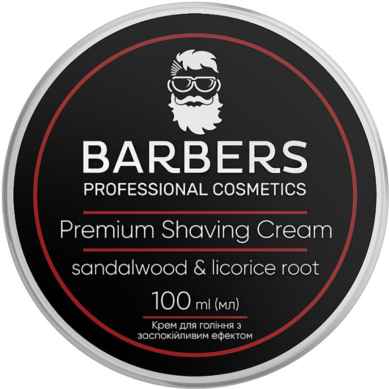 Крем для бритья успокаивающий Barbers Premium Shaving Cream Sandalwood-Licorice Root 100 мл