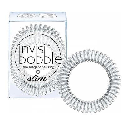 Резинка для волос Invisibobble Slim Hair Ring Chrome Sweet Chrome (серый) 3 штуки