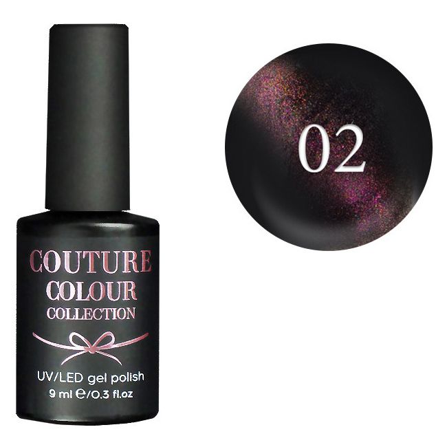 Гель-лак Couture Colour Galaxy Touch №02 (золотисто-розовый, кошачий глаз) 9 мл