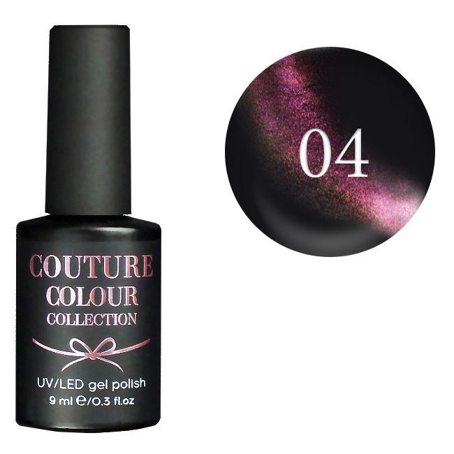 Гель-лак Couture Colour Galaxy Touch №04 (золотисто-малиновый, кошачий глаз) 9 мл