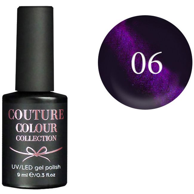 Гель-лак Couture Colour Galaxy Touch №06 (фиолетово-розовый, кошачий глаз) 9 мл