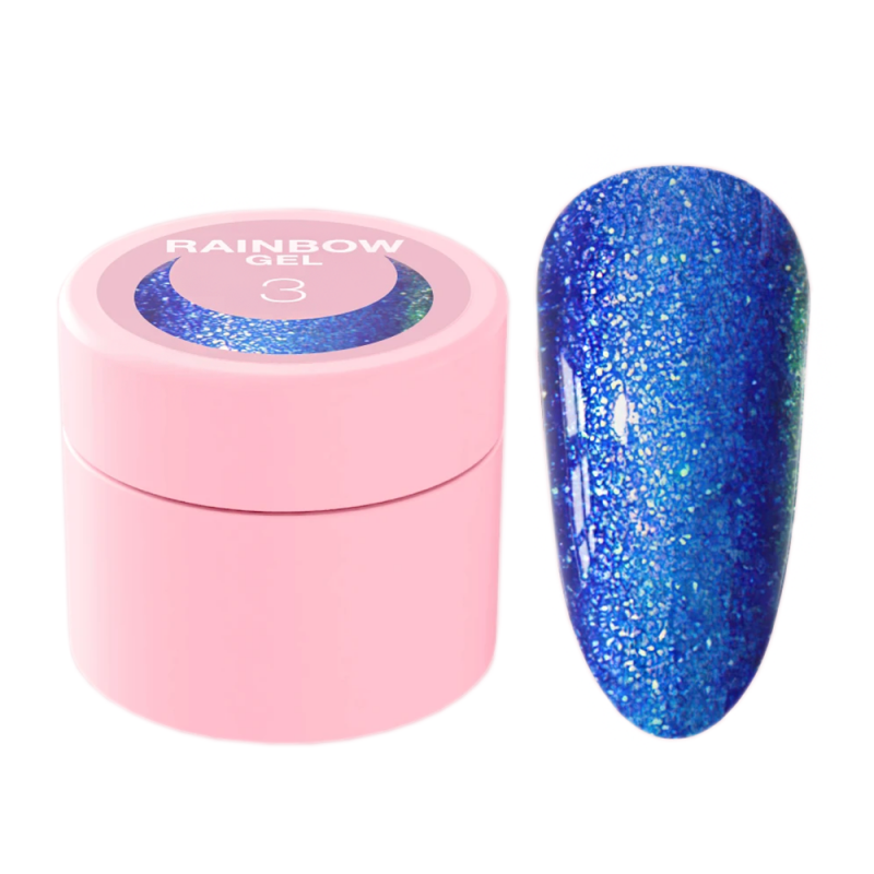 Блискітки для нігтів Luna Rainbow Gel №03 (синій) 5 мл