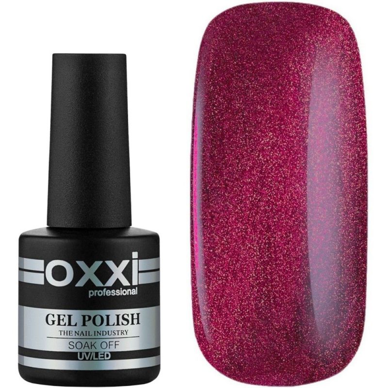 Гель-лак Oxxi №090 (темный розовый с очень мелкими голографическими блестками) 10 мл