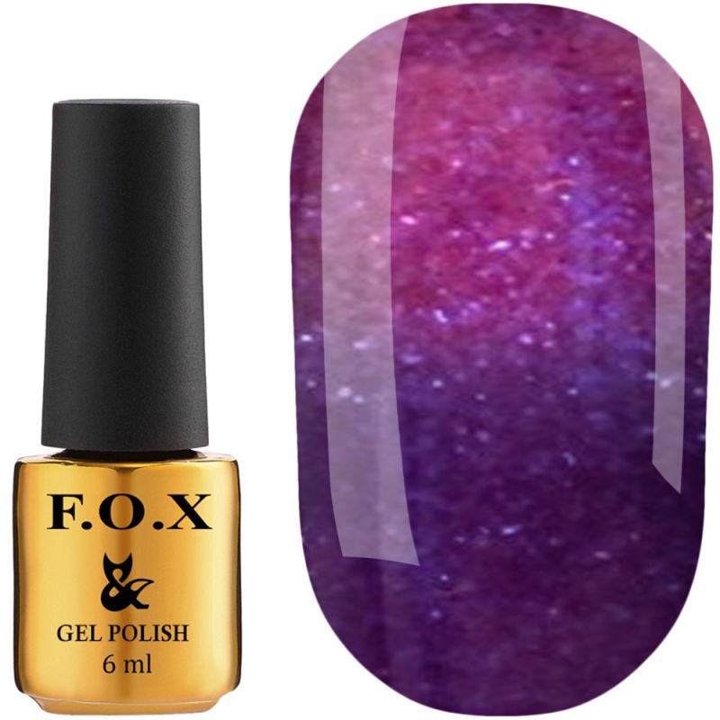 Гель-лак F.O.X Thermo №014 (фиолетовый, при нагревании - фуксия с микроблеском) 6 мл
