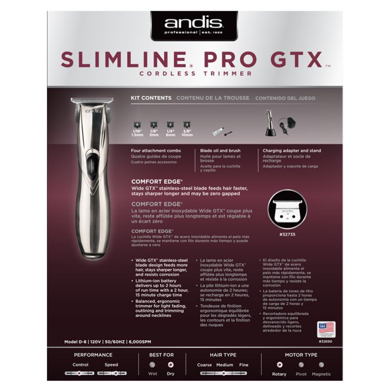 Триммер Andis Slimline Li Pro D-8 GTX