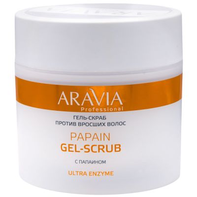 Гель-скраб против вросших волос Aravia Papain Gel-Scrub (с папаином) 300 мл