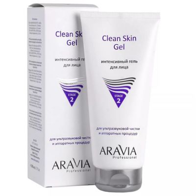 Інтенсивний гель для ультразвукового чищення обличчя та апаратних процедур Aravia Clean Skin Gel 200 мл