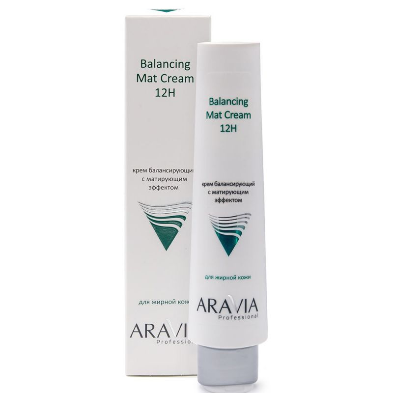 Крем для обличчя балансуючий з матуючим ефектом Aravia Professional Balanсing Mat Cream 12H 100 мл