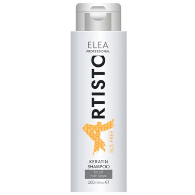 Шампунь безсульфатний відновлюючий з кератином Elea Professional Artisto Keratin Shampoo SLS Free 200 мл