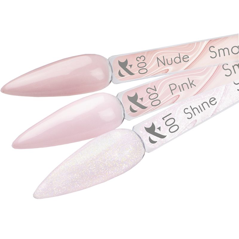 Гель для зміцнення нігтів камуфлюючий F.O.X Smart Gel Shine (ніжно-рожевий з мікроблиском) 12 мл