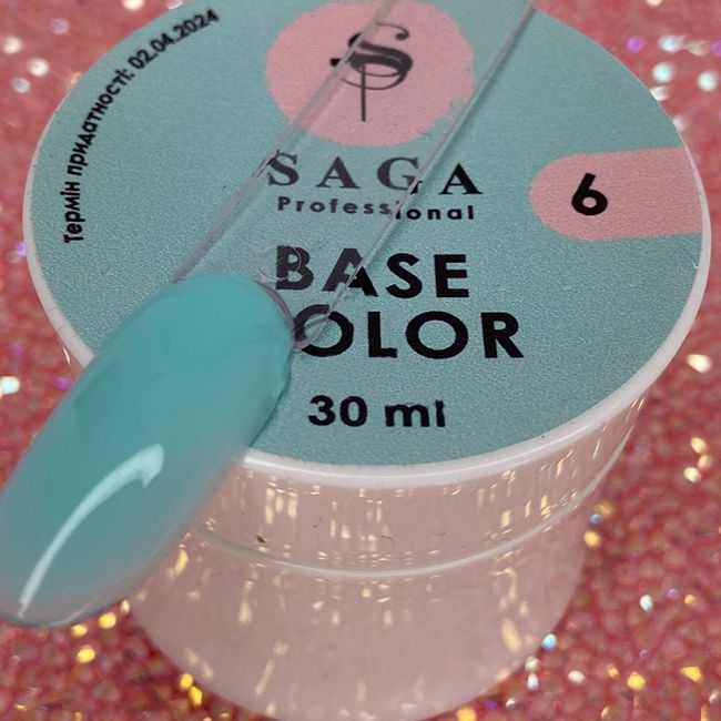 База для гель-лака камуфлирующая Saga Color Base №06 (бирюзово-голубой) 30 мл
