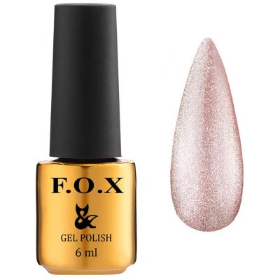 Гель-лак F.O.X Gel Polish Crystal Cat Eye №001 (напівпрозорий бежевий, котяче око) 6 мл