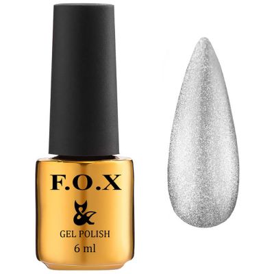 Гель-лак F.O.X Gel Polish Crystal Cat Eye №002 (напівпрозорий срібний, котяче око) 6 мл