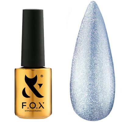 Гель-лак F.O.X Gel Polish Crystal Cat Eye №004 (полупрозрачный голубой, кошачий глаз) 7 мл