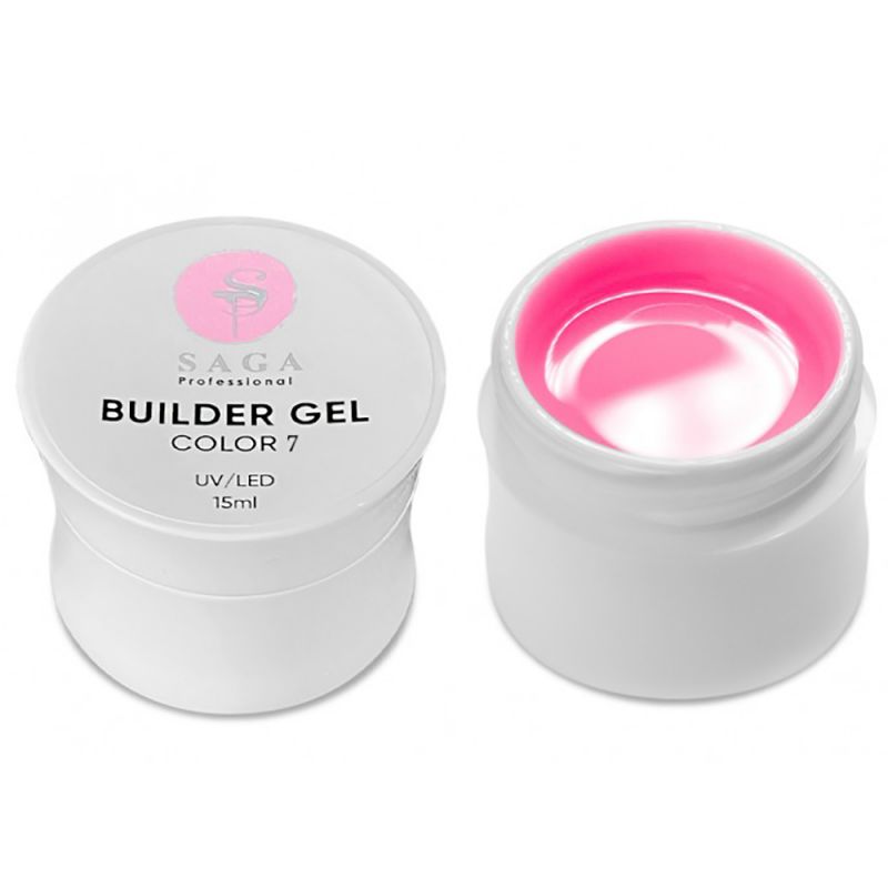 Камуфлюючий гель Saga Builder Color Gel №07 (яскраво-рожевий) 15 мл