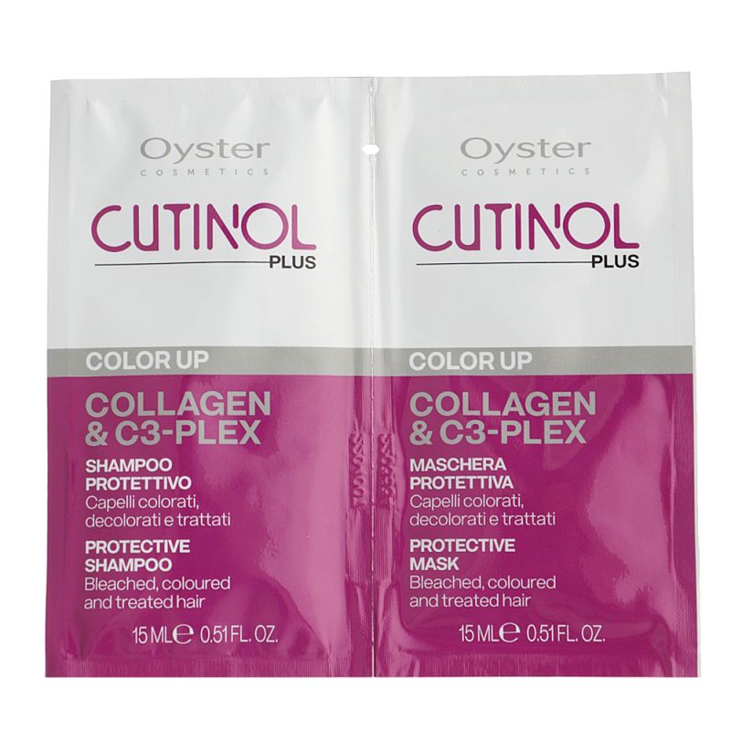 Набор пробников Oyster Cutinol Plus Color Up Collagen & C3-Plex (шампунь + маска) 2х15 мл