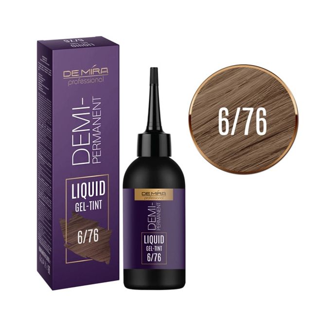 Демиперманентный жидкий гель-тинт для волос Demira Colored Liquid Pigment 6/76 (темно-русый коричнево-фиолетовый) 120 мл