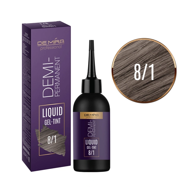 Демиперманентный жидкий гель-тинт для волос Demira Colored Liquid Pigment 8/1 (светло-русый пепельный) 120 мл