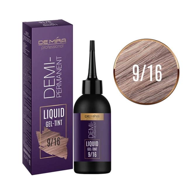 Демиперманентный жидкий гель-тинт для волос Demira Colored Liquid Pigment 9/16 (блонд пепельно-фиолетовый) 120 мл
