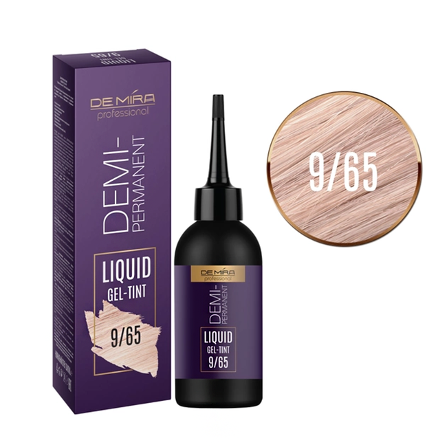 Деміперманентний рідкий гель-тинт для волосся Demira Colored Liquid Pigment 9/65 (блонд фіолетово-червоний) 120 мл