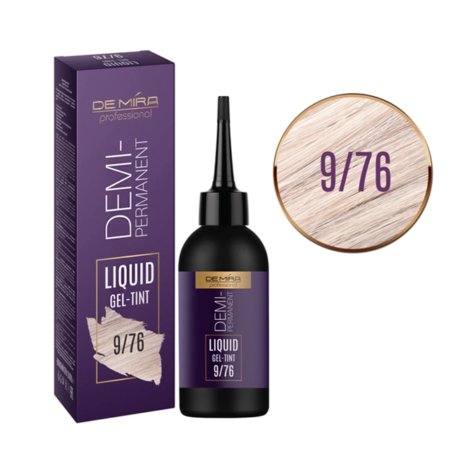 Демиперманентный жидкий гель-тинт для волос Demira Colored Liquid Pigment 9/76 (блонд коричнево-фиолетовый) 120 мл