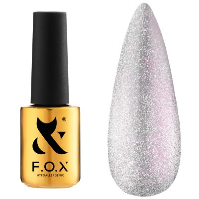 Гель-лак F.O.X Gel Polish Deja Vu Cat Eye №001 (серебристо-розовый, кошачий глаз) 7 мл