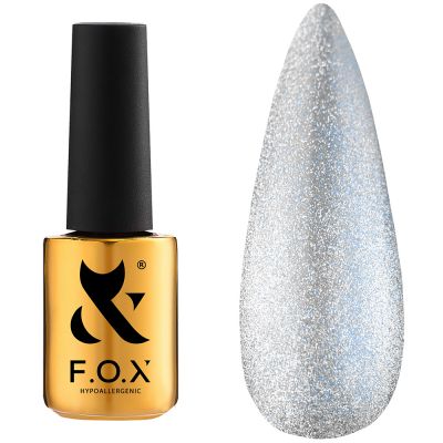 Гель-лак F.O.X Gel Polish Deja Vu Cat Eye №002 (серебристо-голубой, кошачий глаз) 7 мл