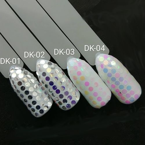 Конфетти для дизайна ногтей DK-03 Диско (розово-прозрачный)