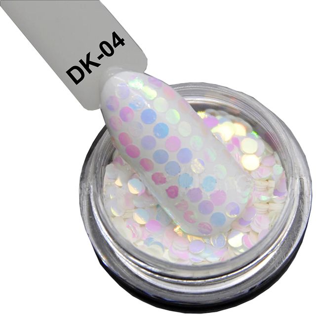 Конфетті для дизайну нігтів DK-04 Диско (прозорий)