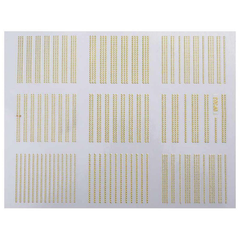 Гнучкі 3D стрічки наклейки для дизайну нігтів Смужки (мікс з точок, золото)