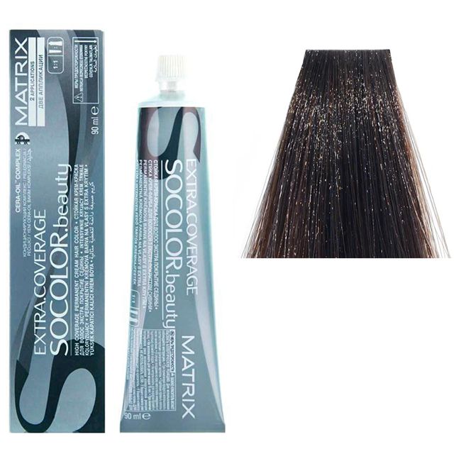 Крем-краска для волос Matrix Socolor.beauty Extra Coverage 505N (светлый шатен, для седины) 90 мл
