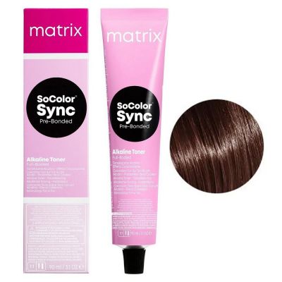 Крем-фарба для волосся безаміачна Matrix SoColor Sync Alkaline Toner 5MM (світлий шатен мокка) 90 мл