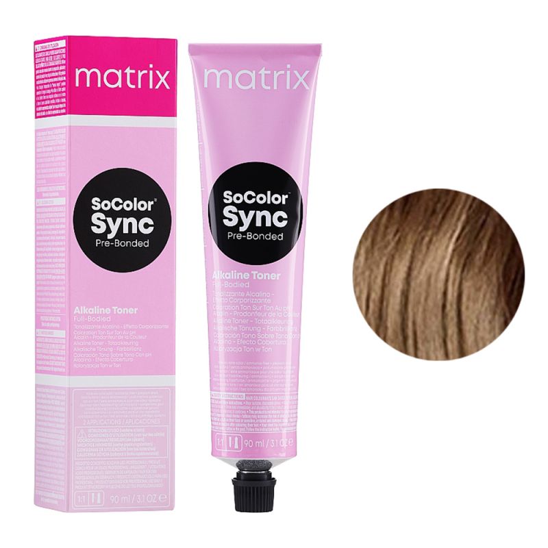 Тонер для волосся безаміачний Matrix SoColor Sync Alkaline Toner 7NGA (золото-попелястий) 90 мл