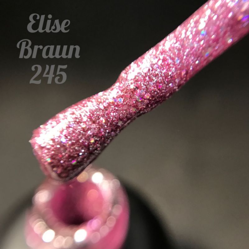Гель-лак Elise Braun №245 (лиловый с блестками) 7 мл