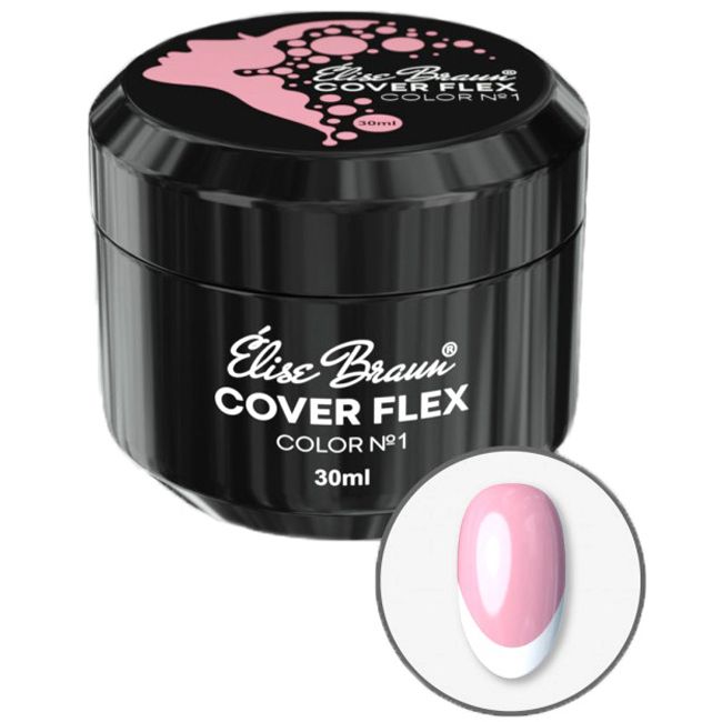 База для гель-лаку камуфлирующая Elise Braun Cover Flex Base №1 (ніжно-рожева) 30 мл