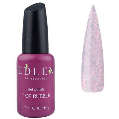 Топ для гель-лаку Edlen Non-Wipe Shimmer Diamond Top №2 (з бузковим мікроблеском) 9 мл