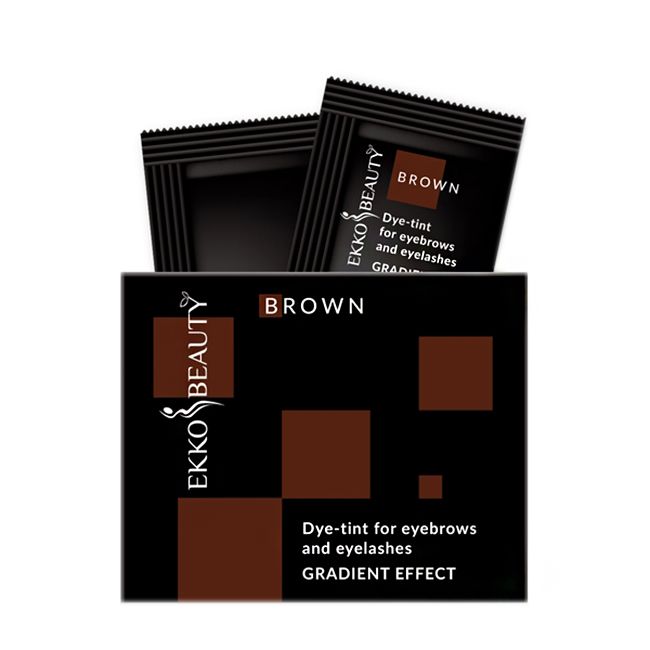 Фарба-тінт для брів та вій Ekko Beauty Gradient Effect Brown (коричневий) 5 мл