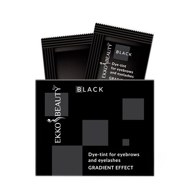 Краска-тинт для бровей и ресниц Ekko Beauty Gradient Effect Black (черный) 5 мл