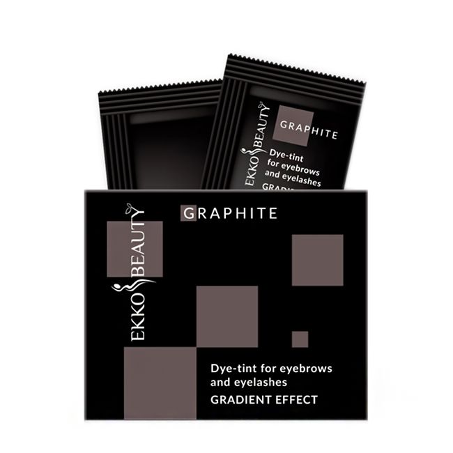 Краска-тинт для бровей и ресниц Ekko Beauty Gradient Effect Graphite (графит) 5 мл