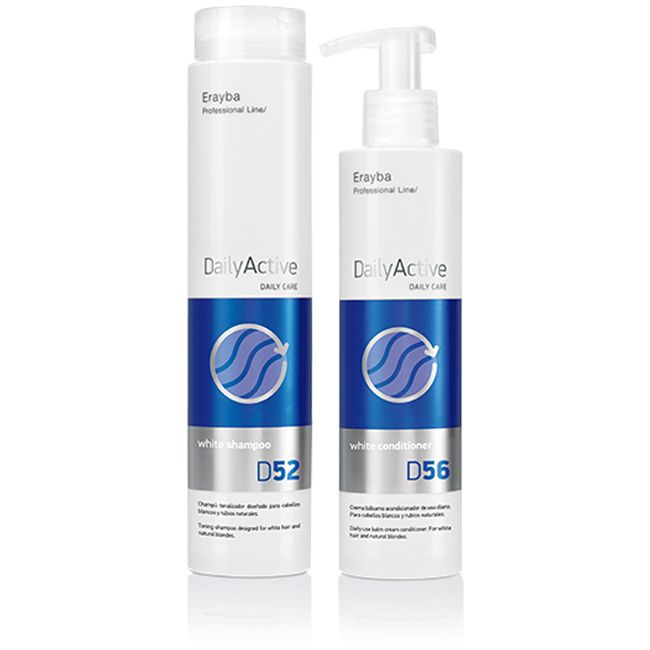 Набір для сивого і освітленого волосся Erayba D52 / D56 White Factor (шампунь 250, кондиціонер 200 мл)
