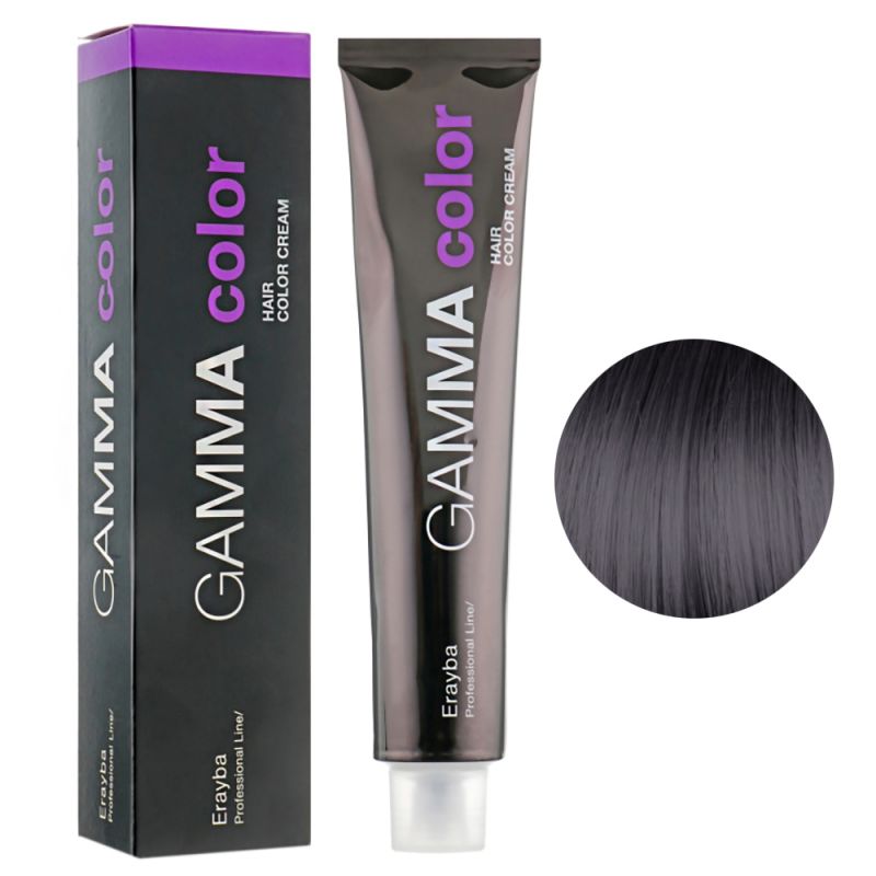 Крем-фарба для волосся Erayba Gamma Hair Color Cream 1/00 (натуральний чорний) 100 мл