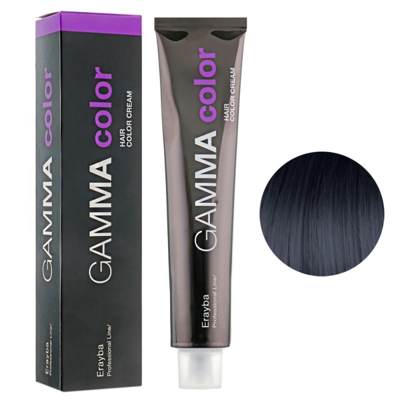 Крем-краска для волос Erayba Gamma Hair Color Cream 1/10 (пепельно-черный) 100 мл
