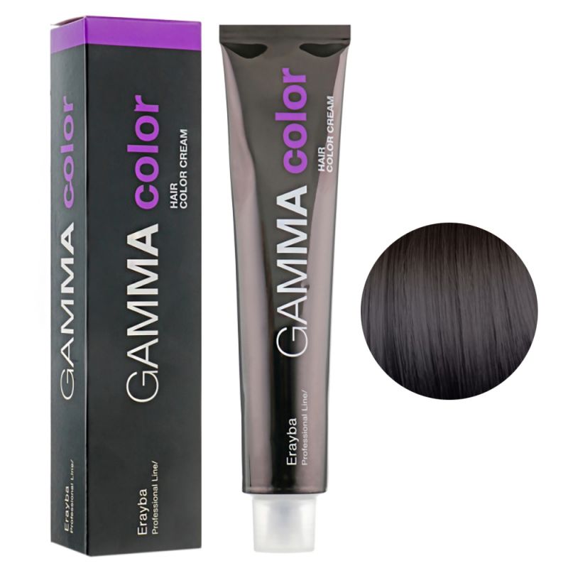 Крем-краска для волос Erayba Gamma Hair Color Cream 4/00+ (интенсивный коричневый) 100 мл