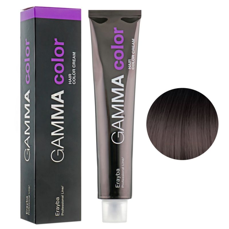 Крем-фарба для волосся Erayba Gamma Hair Color Cream 4/00 (натуральний середньо-коричневий) 100 мл