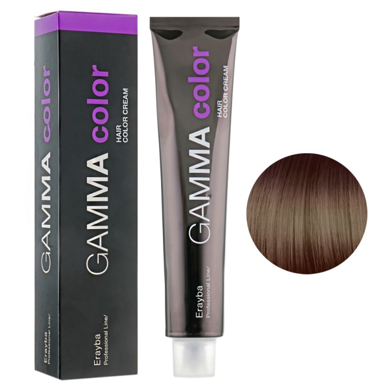 Крем-краска для волос Erayba Gamma Hair Color Cream 5/60 (темный коричневый блонд) 100 мл