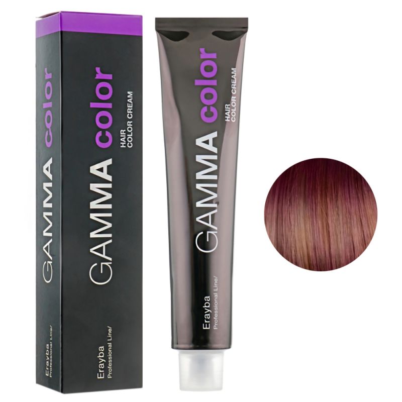 Крем-фарба для волосся Erayba Gamma Hair Color Cream 6/65 (темний коричнево-махагоновий блонд) 100 мл