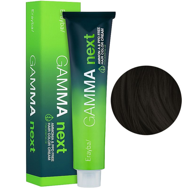 Крем-краска для волос безаммиачная Erayba Gamma Next 5.00+ (интенсивный светлый каштан для седины) 100 мл