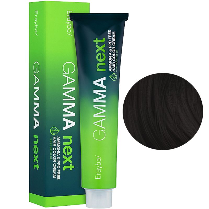 Крем-фарба для волосся безаміачна Erayba Gamma Next 5.12 (світло-каштановий попелястий ірис) 100 мл