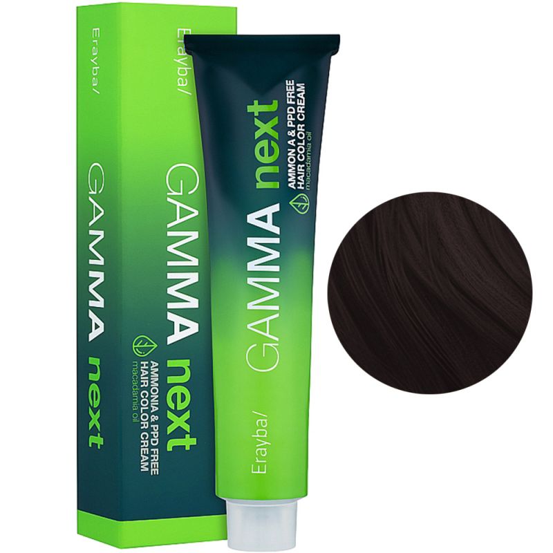 Крем-фарба для волосся безаміачна Erayba Gamma Next 5.36 (світло-каштановий шатен) 100 мл