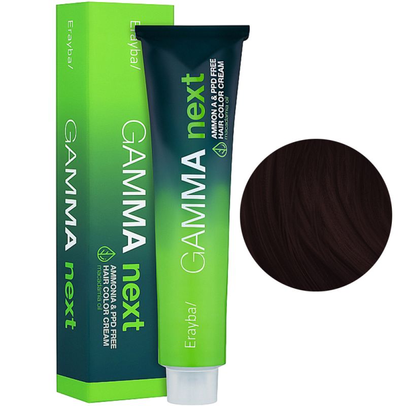 Крем-фарба для волосся безаміачна Erayba Gamma Next 5.52 (махагон, що переливається, світло-каштановий) 100 мл